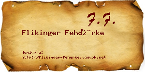 Flikinger Fehérke névjegykártya